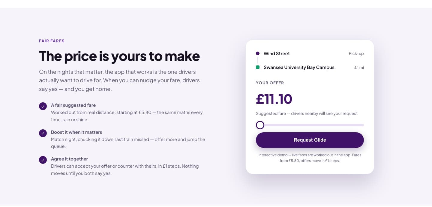 Fair fares — the price is yours to make, with the in-app offer demo