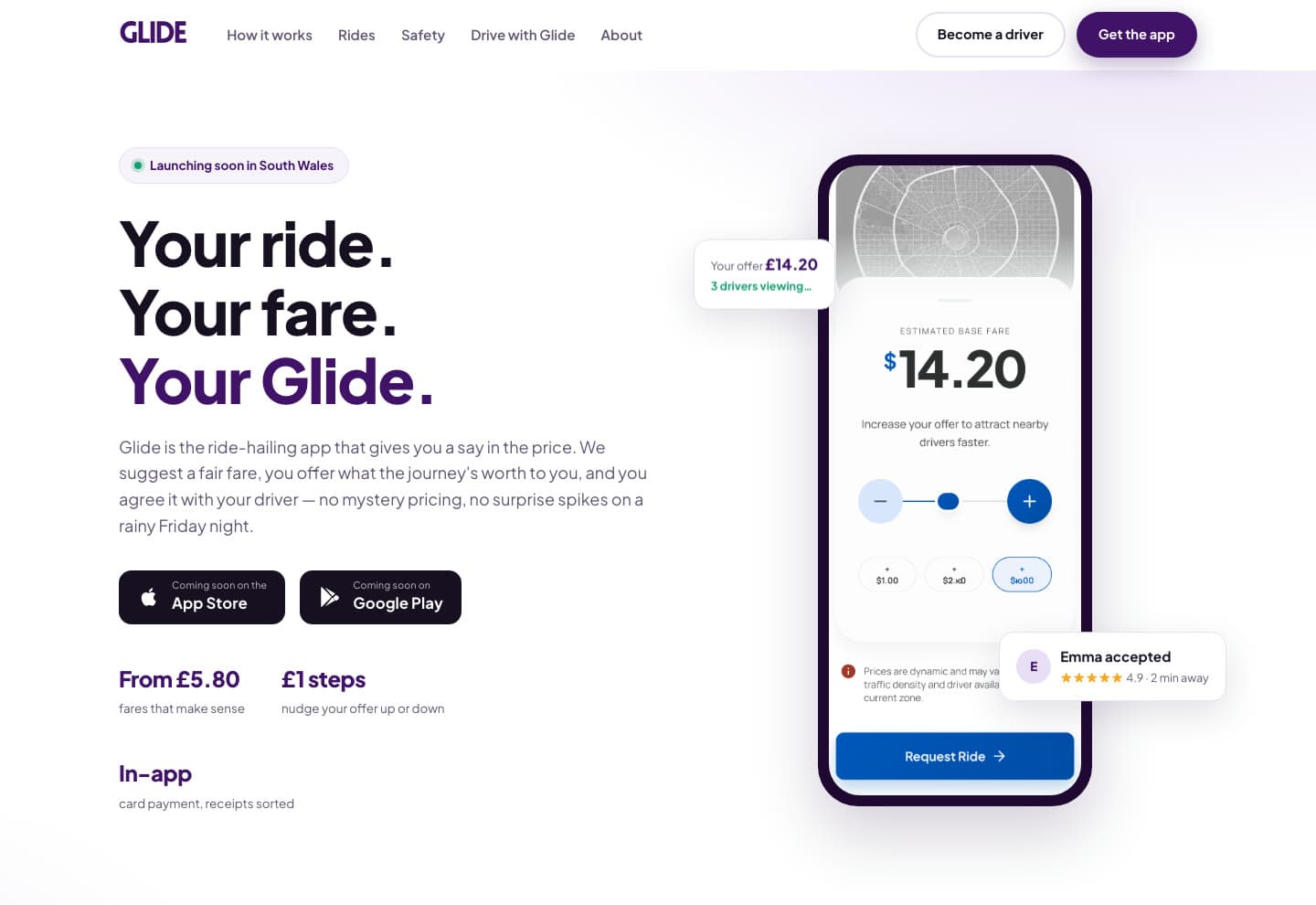 theglideapp.com — Your ride. Your fare. Your Glide.